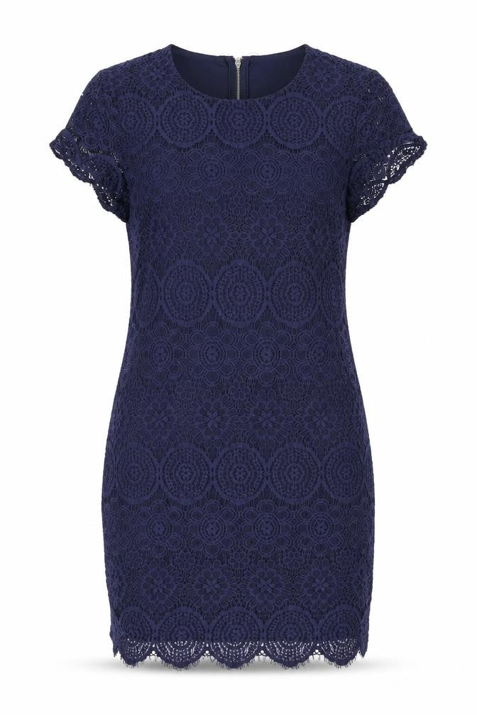 Laundry Womens Blue Floral Nylon Bodycon Size 10 Round Neck Zip