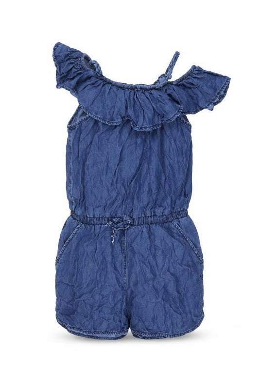 NEXT Girls Blue Lyocell Playsuit One-Piece Size 9 Years Drawstring