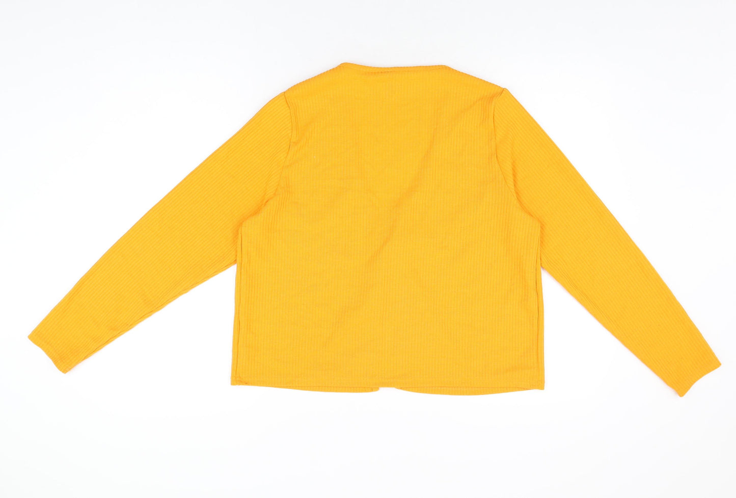 H&M Womens Orange Polyester Basic T-Shirt Size XL V-Neck