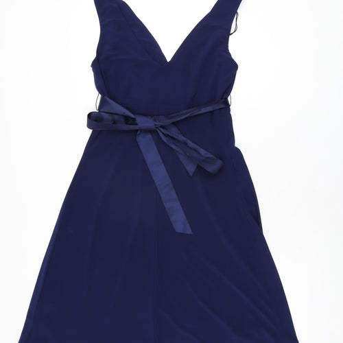 Scarlett Nite Womens Blue Polyester A-Line Size 8 V-Neck Pullover