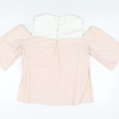 Ted Baker Womens Pink Cotton Basic T-Shirt Size 10 Round Neck