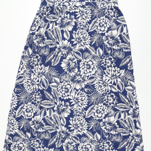Marks and Spencer Womens Blue Floral Viscose Maxi Skirt Size 18