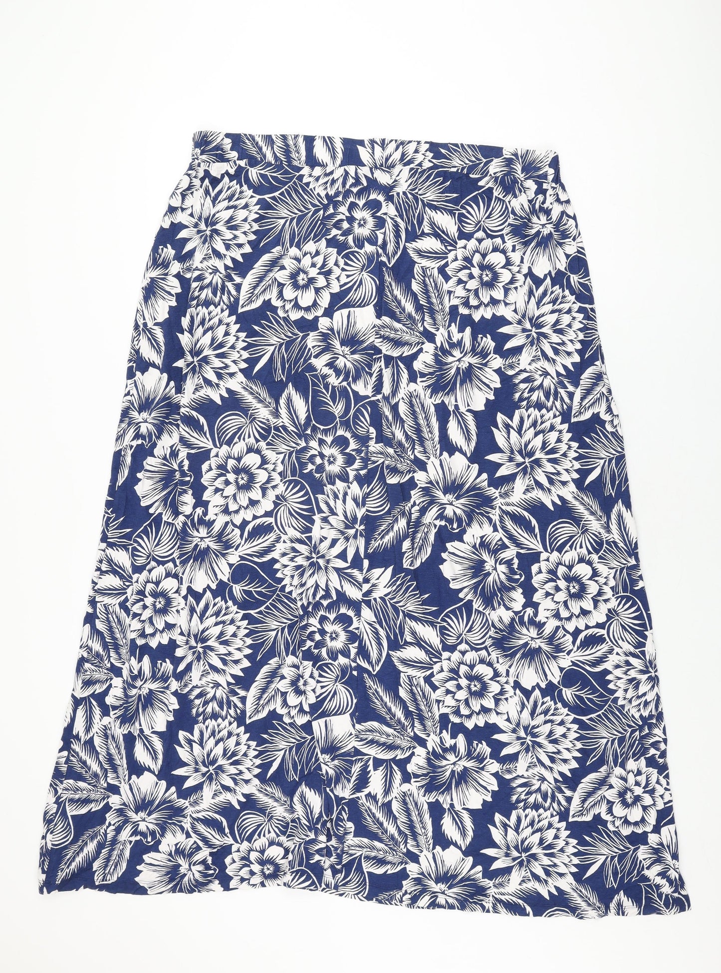 Marks and Spencer Womens Blue Floral Viscose Maxi Skirt Size 18