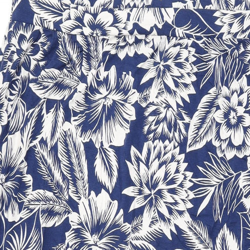 Marks and Spencer Womens Blue Floral Viscose Maxi Skirt Size 18