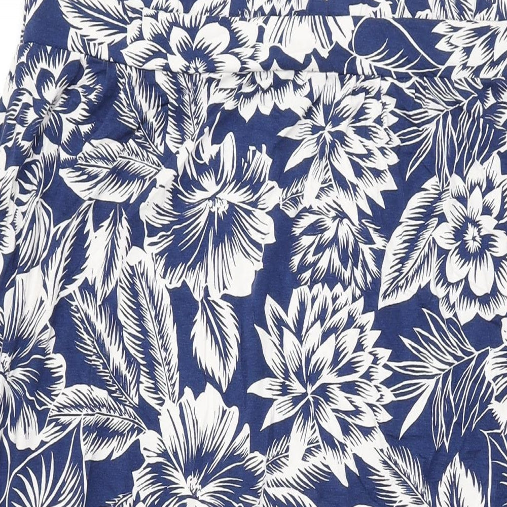 Marks and Spencer Womens Blue Floral Viscose Maxi Skirt Size 18