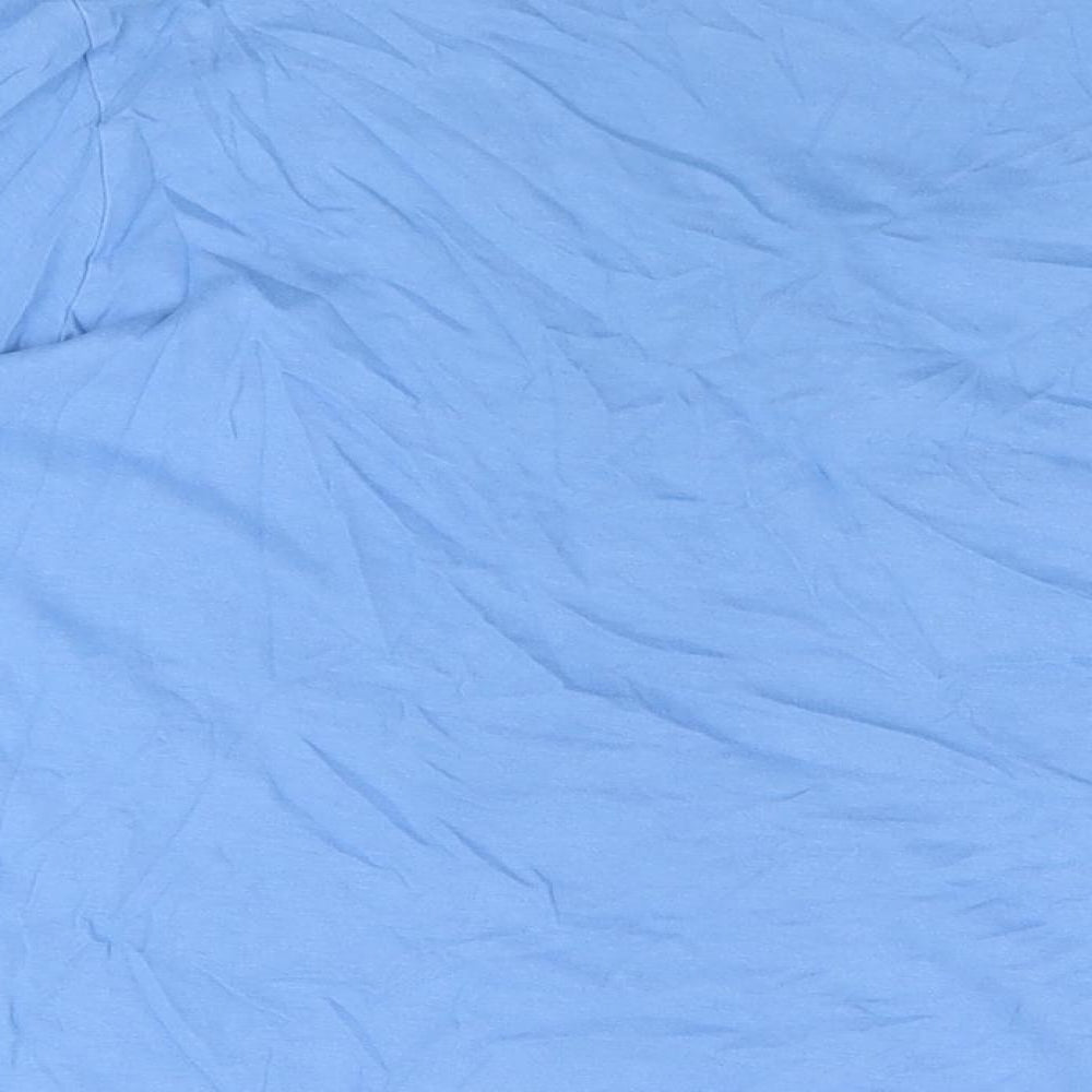 Cotton Traders Womens Blue Cotton Basic T-Shirt Size 16 Scoop Neck