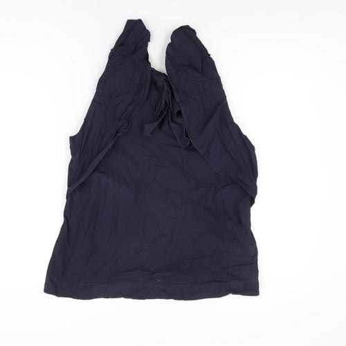 Marks and Spencer Womens Blue Cotton Basic T-Shirt Size 10 Square Neck