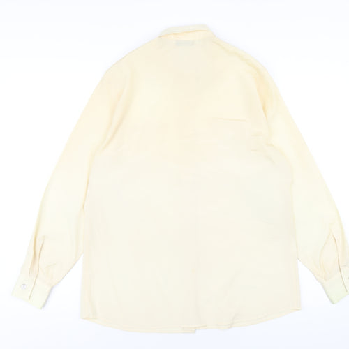 Artigiano Womens Beige Polyester Basic Button-Up Size 10 Collared