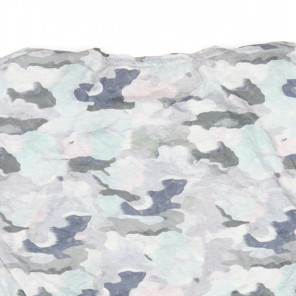 GOODMOVE Womens Multicoloured Camouflage Polyester Basic T-Shirt Size 14 Round Neck Pullover