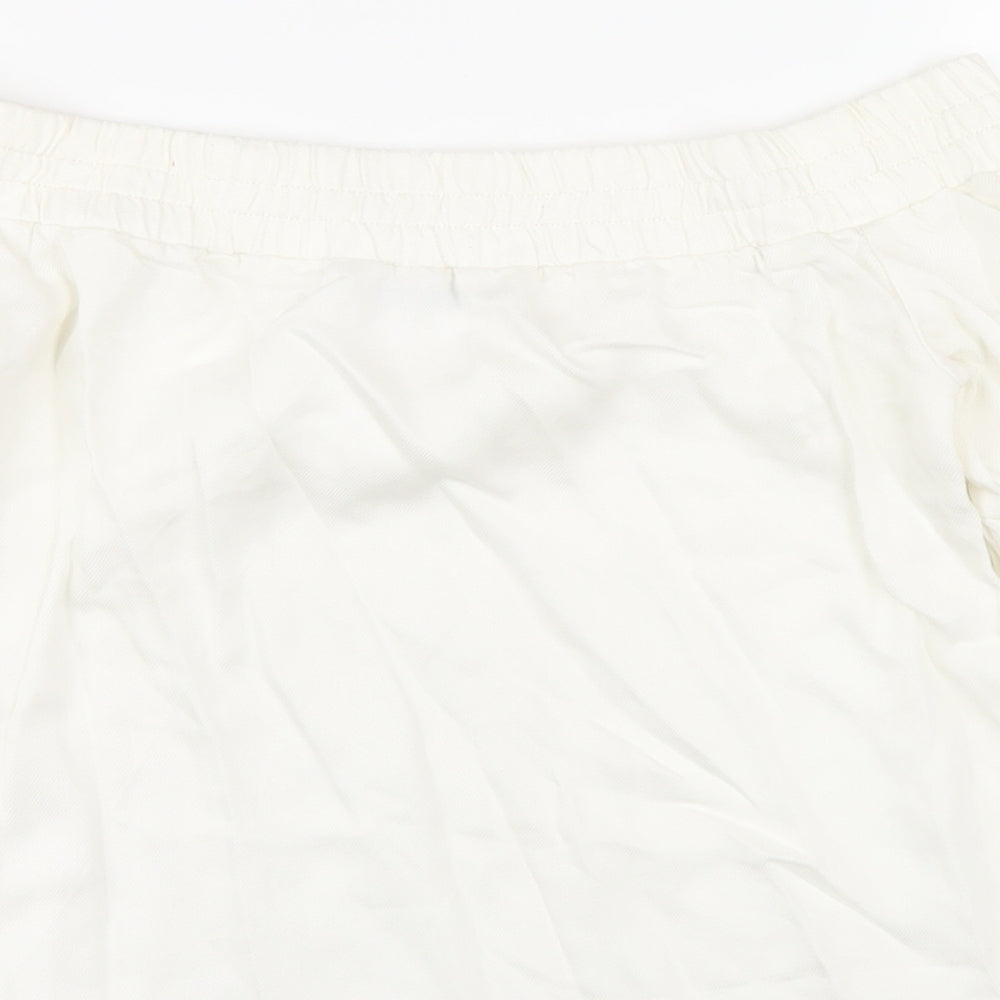 AllSaints Womens White Lyocell Basic T-Shirt Size XS Off the Shoulder