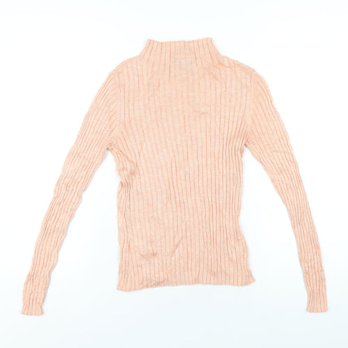 Warehouse Womens Pink Mock Neck Viscose Pullover Jumper Size 10