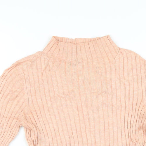 Warehouse Womens Pink Mock Neck Viscose Pullover Jumper Size 10