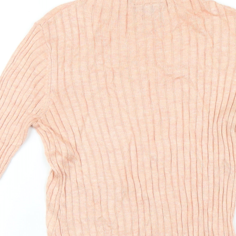 Warehouse Womens Pink Mock Neck Viscose Pullover Jumper Size 10