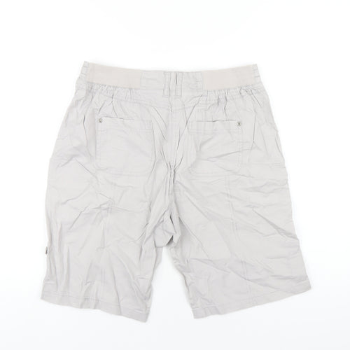 BHS Womens Grey Cotton Bermuda Shorts Size 10 L9 in Regular Zip