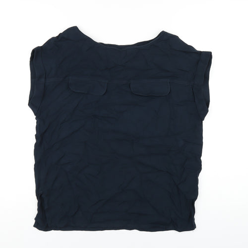 NEXT Womens Blue Viscose Basic T-Shirt Size 10 Round Neck