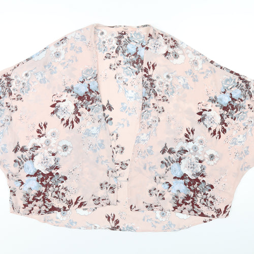 NEXT Womens Pink Floral Polyester Kimono T-Shirt Size 14 V-Neck