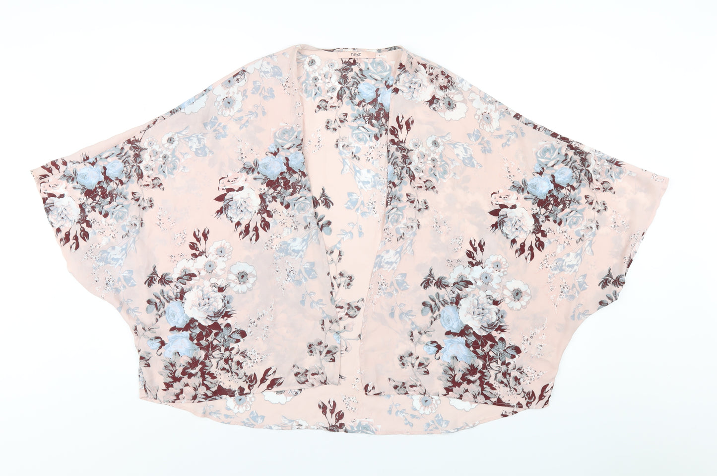 NEXT Womens Pink Floral Polyester Kimono T-Shirt Size 14 V-Neck