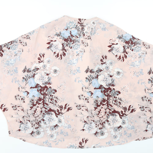 NEXT Womens Pink Floral Polyester Kimono T-Shirt Size 14 V-Neck