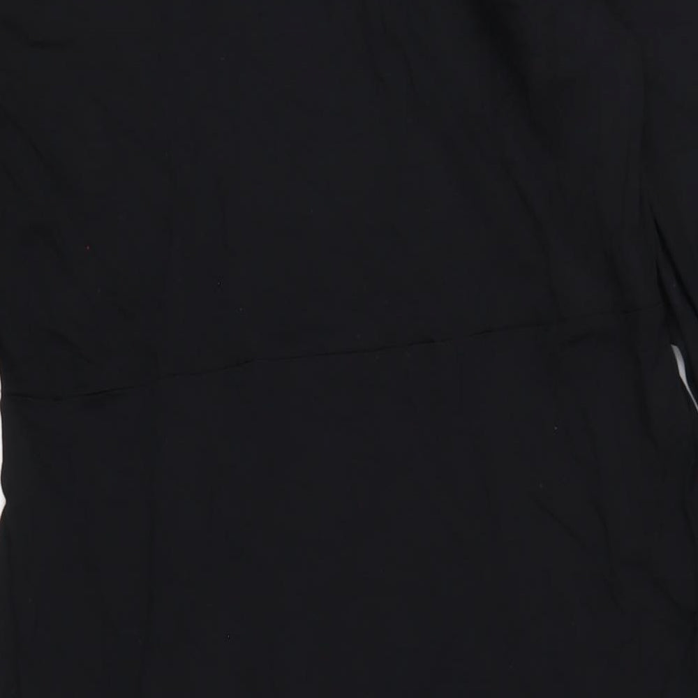 Marks and Spencer Womens Black Viscose A-Line Size 14 V-Neck Pullover