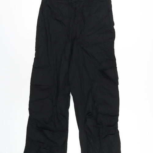 Zara Womens Black Cotton Jumpsuit One-Piece Size XS L32 in Zip