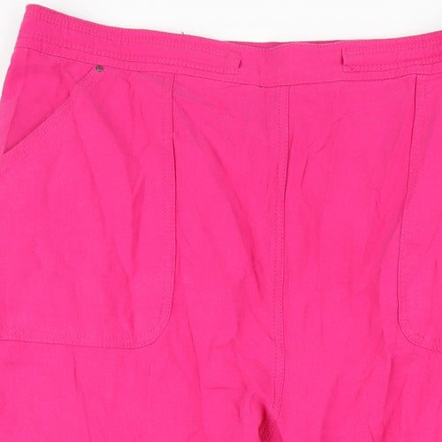 Yours Womens Pink Cotton Capri Trousers Size 20 L21 in Regular