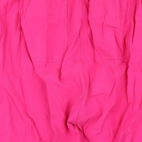 Yours Womens Pink Cotton Capri Trousers Size 20 L21 in Regular