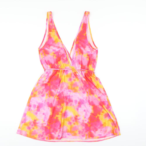 ASOS Womens Multicoloured Tie Dye Polyester Tank Dress Size 8 V-Neck Pullover