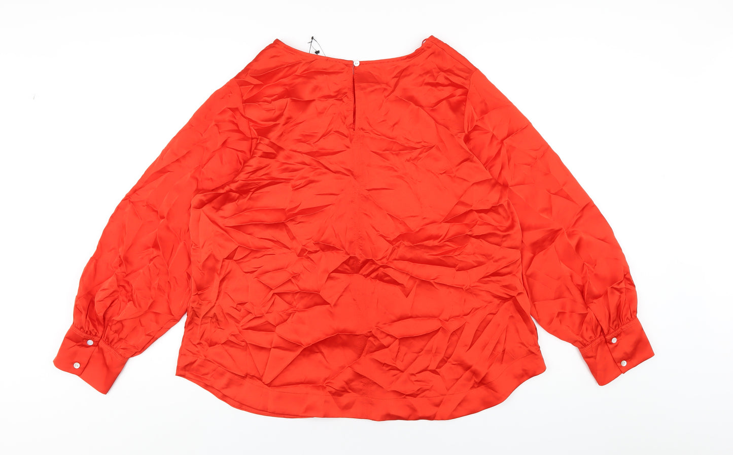 Marks and Spencer Womens Red Polyester Basic Blouse Size 20 Round Neck