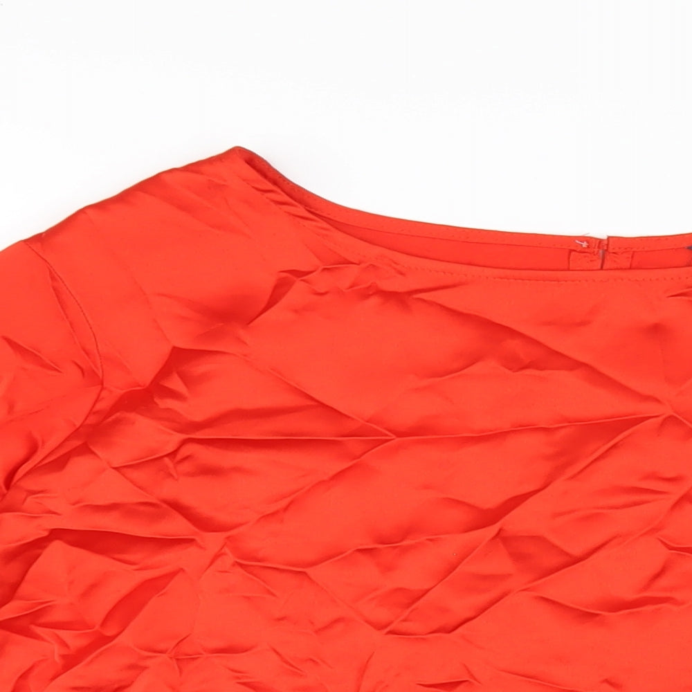 Marks and Spencer Womens Red Polyester Basic Blouse Size 20 Round Neck