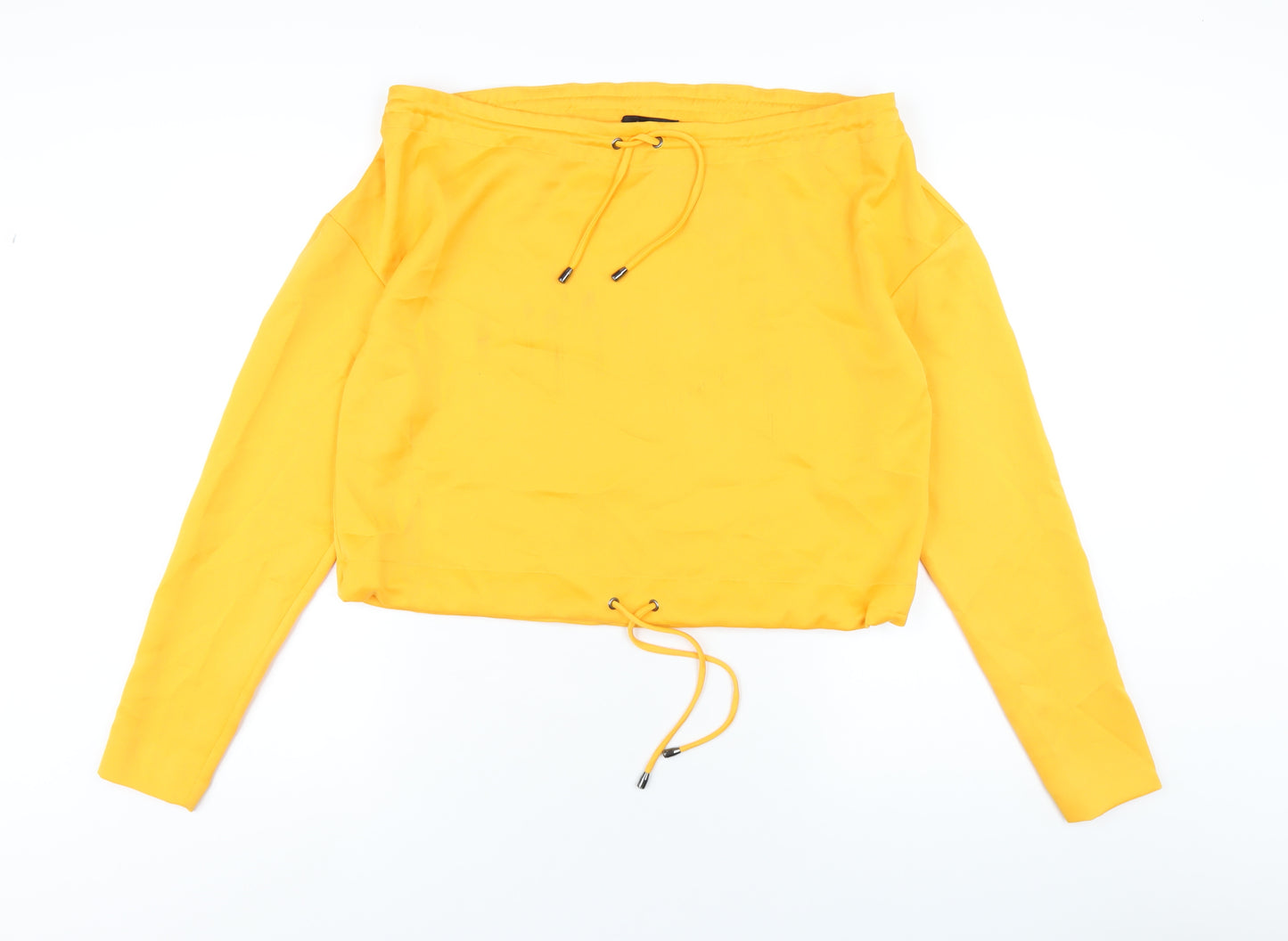 Jaeger Womens Orange Polyester Basic T-Shirt Size 14 Off the Shoulder