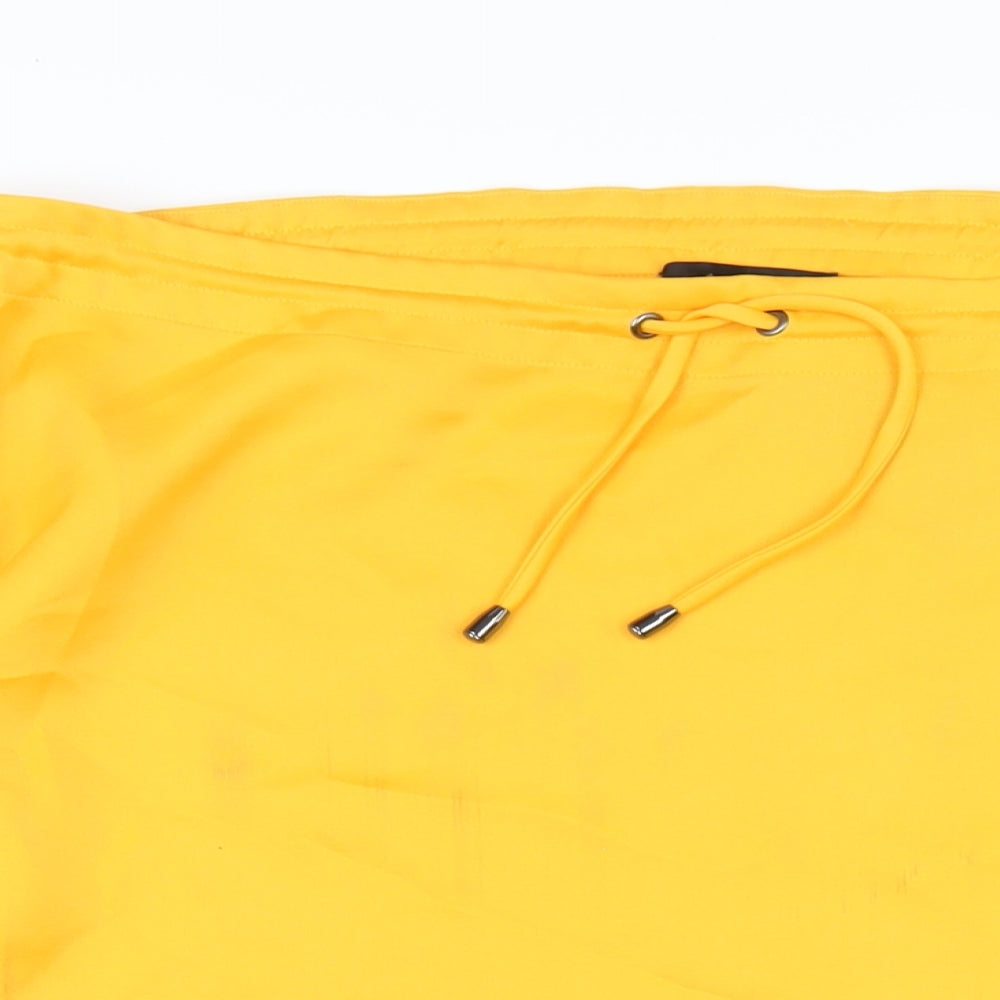 Jaeger Womens Orange Polyester Basic T-Shirt Size 14 Off the Shoulder