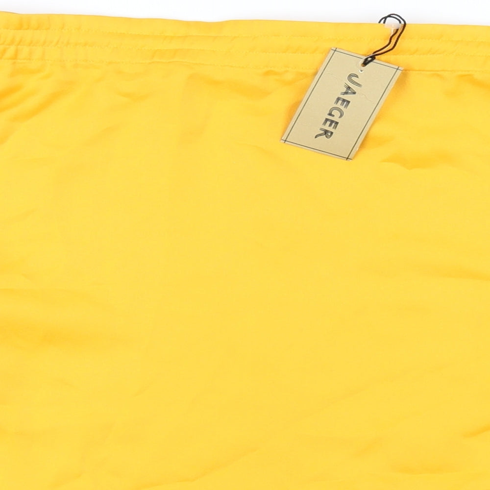 Jaeger Womens Orange Polyester Basic T-Shirt Size 14 Off the Shoulder