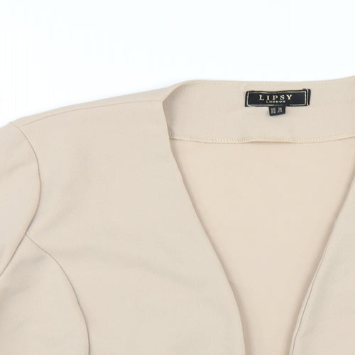 Lipsy Womens Beige Jacket Size 16