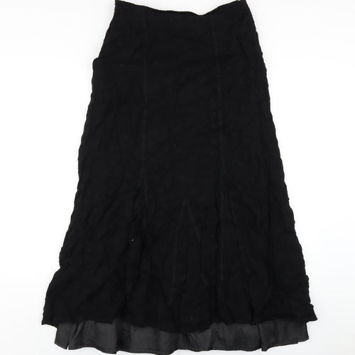 Per Una Womens Black Wool A-Line Skirt Size 14 Zip