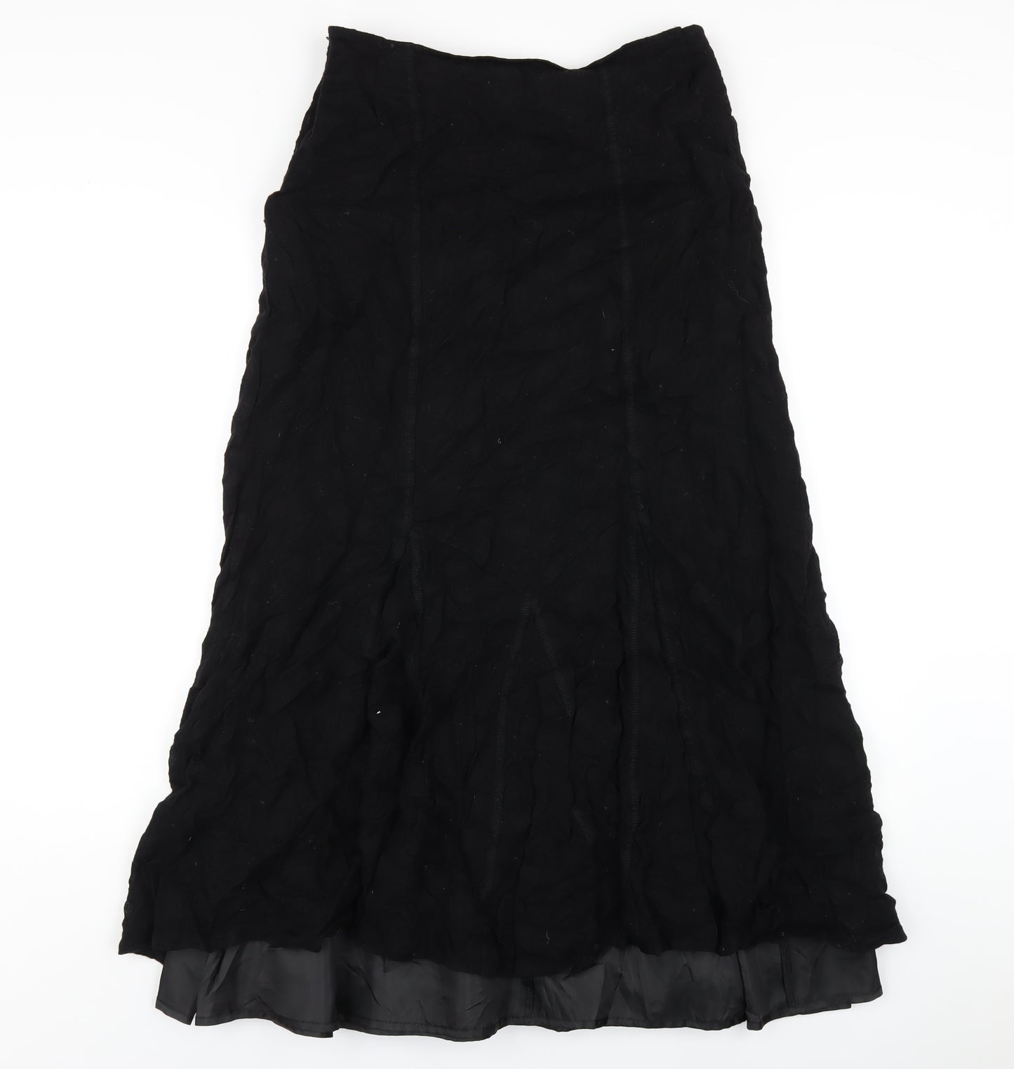 Per Una Womens Black Wool A-Line Skirt Size 14 Zip