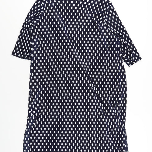 Julipa Womens Blue Polka Dot Polyester Kimono T-Shirt Size 14 V-Neck