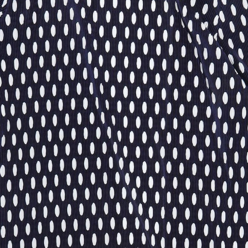 Julipa Womens Blue Polka Dot Polyester Kimono T-Shirt Size 14 V-Neck