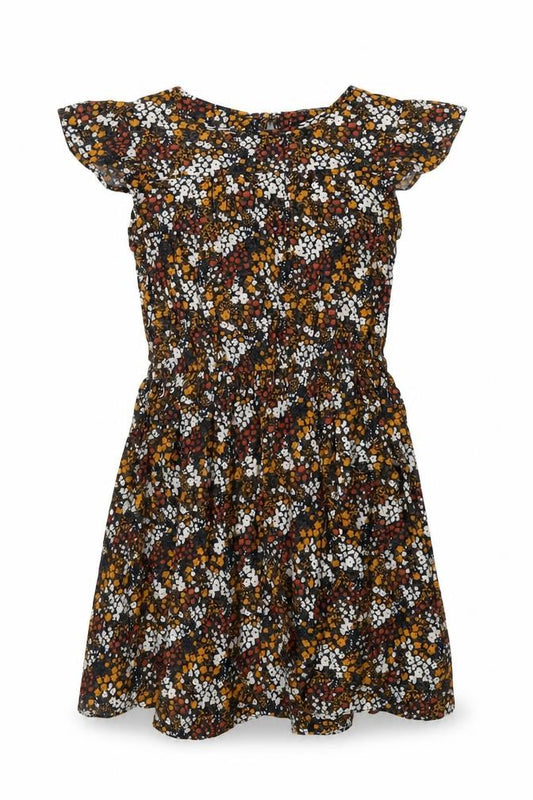 Front view of Next girls’ multicoloured fair isle viscose a-line, size 9, years round neck button