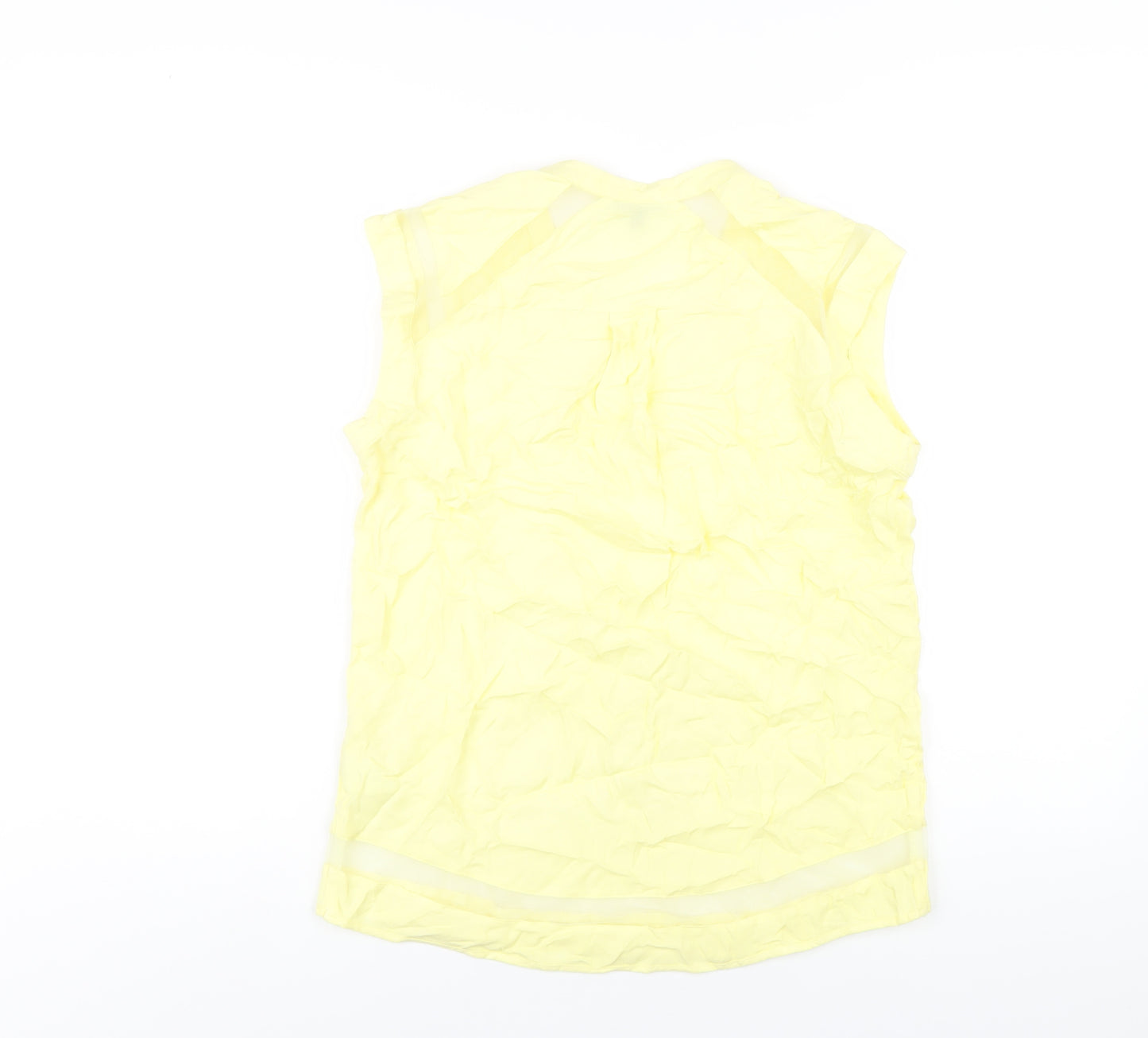 Warehouse Womens Yellow Viscose Basic Tank Size 10 V-Neck