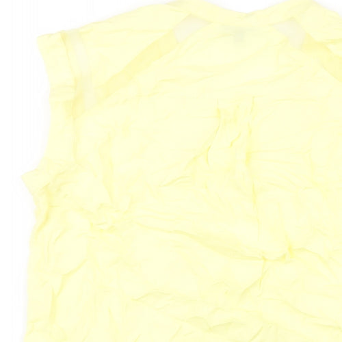 Warehouse Womens Yellow Viscose Basic Tank Size 10 V-Neck