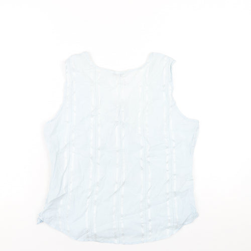 NEXT Womens Blue Cotton Basic Tank Size 18 V-Neck