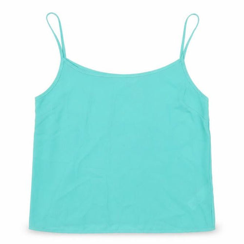 New Look Womens Green Polyester Camisole T-Shirt Size 12 Round Neck