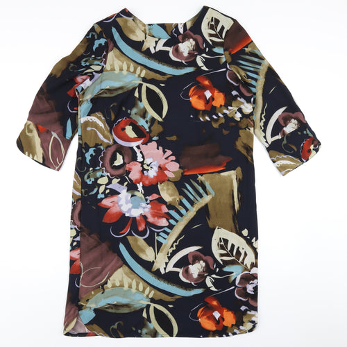 Marks and Spencer Womens Multicoloured Geometric Polyester A-Line Size 12 Round Neck Pullover