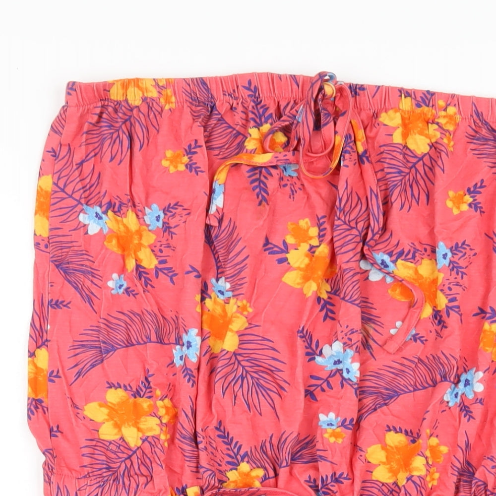 Capsule Womens Pink Floral Viscose Playsuit One-Piece Size 18 Pullover