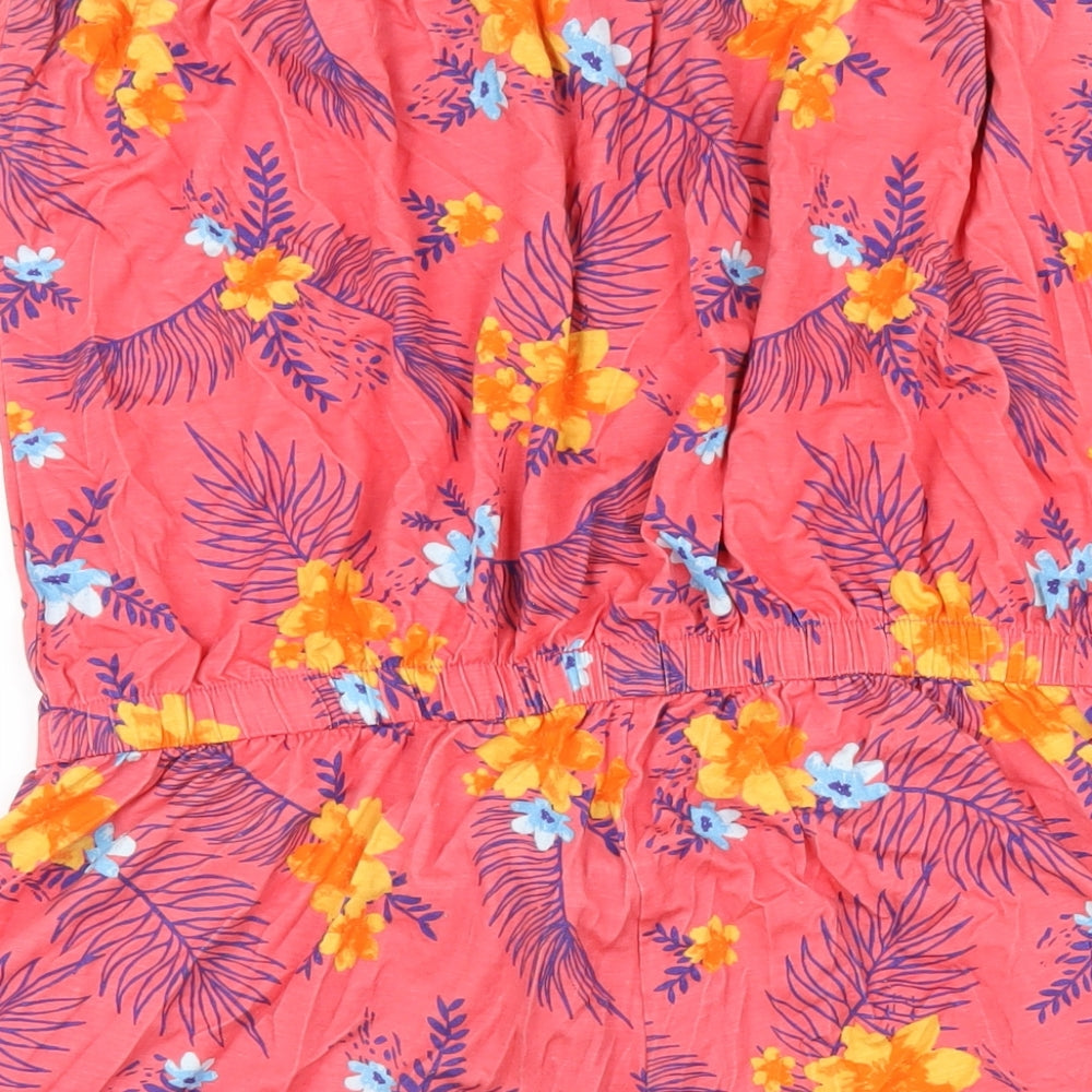 Capsule Womens Pink Floral Viscose Playsuit One-Piece Size 18 Pullover