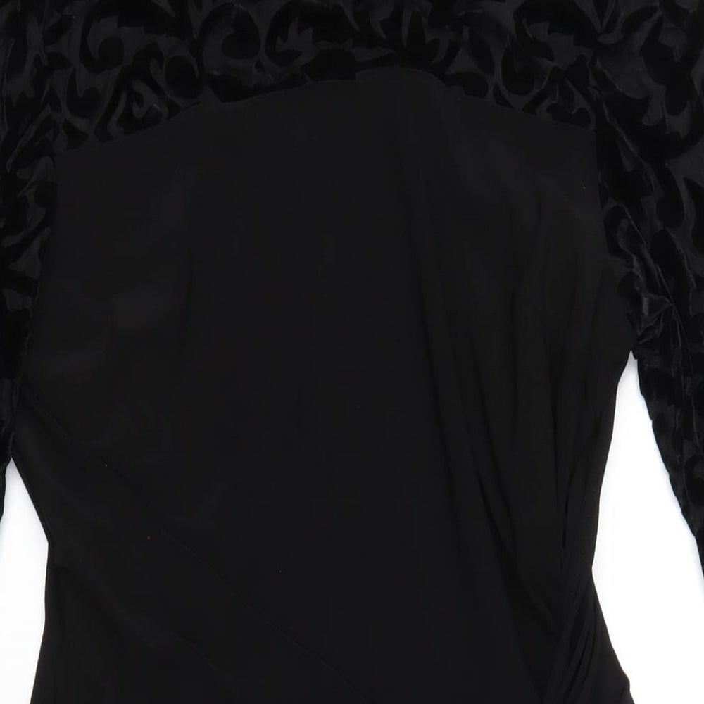 Betty Jackson Womens Black Polyester Bodycon Size 14 Round Neck Pullover