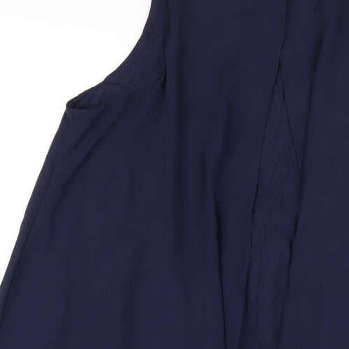 NEXT Womens Blue Viscose A-Line Size 12 Round Neck Pullover