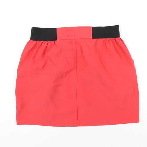 River Island Womens Red Polyester A-Line Skirt Size 10