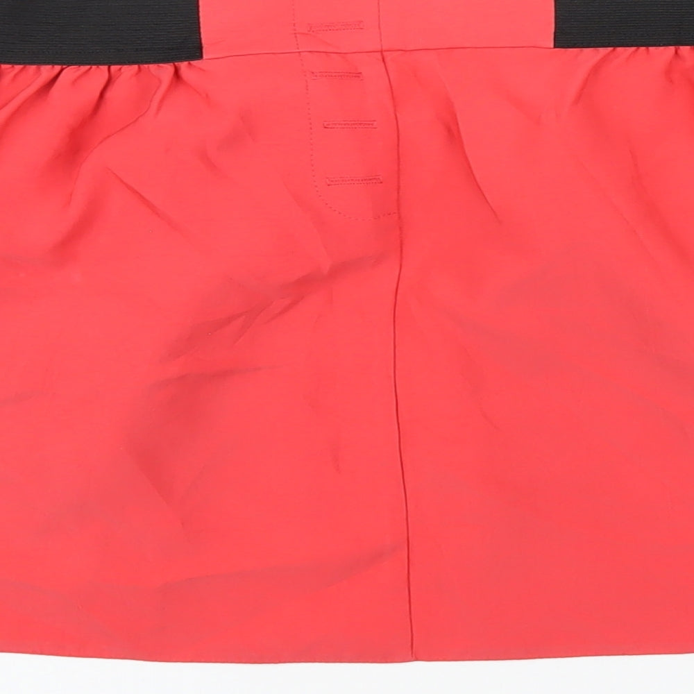 River Island Womens Red Polyester A-Line Skirt Size 10
