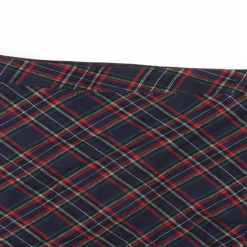 NEXT Womens Multicoloured Plaid Cotton A-Line Skirt Size 14 Button